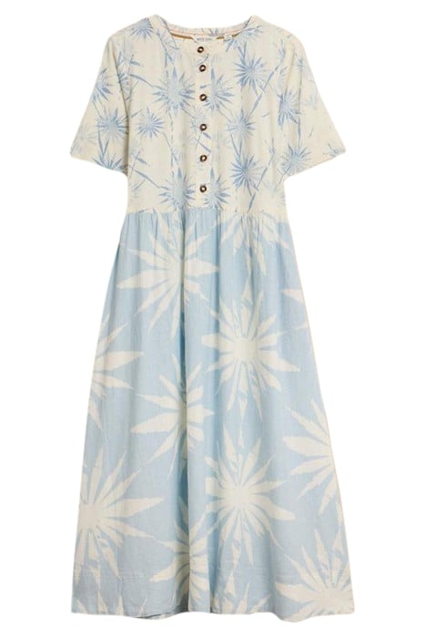 PIP LINEN BLEND MIDI DRESS BLUE PRINT 2