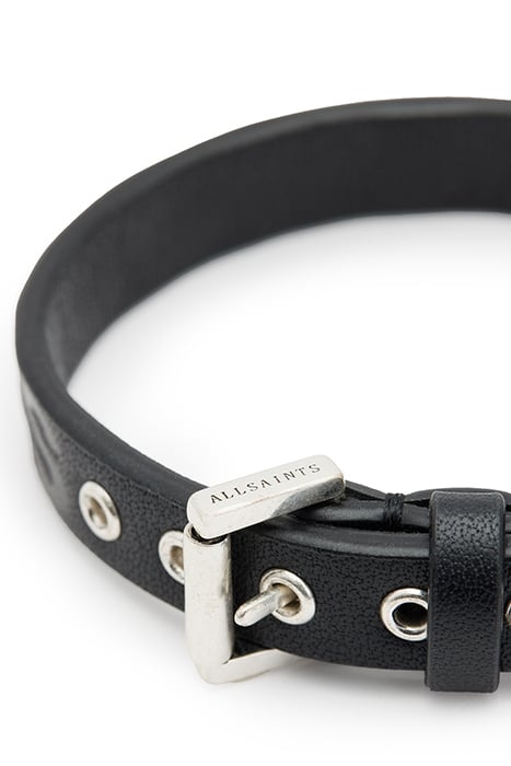 AS ROCKS LTHR BRCLT BLACK/WARM SILVER 5