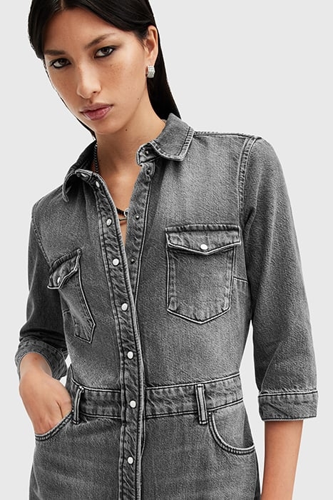 BLAIR LS DENIM DRESS WASHED BLACK 6