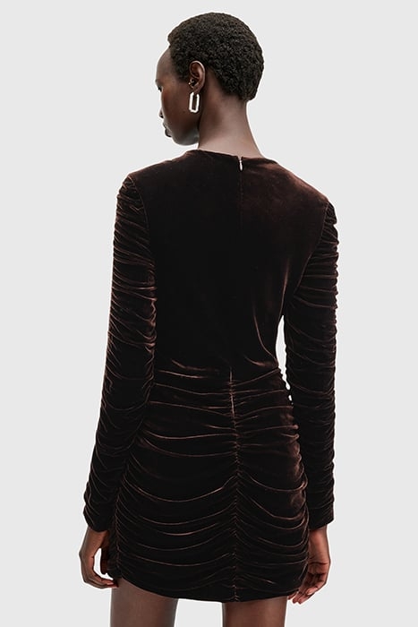 ERIS VELVET DRESS RICH BROWN 2