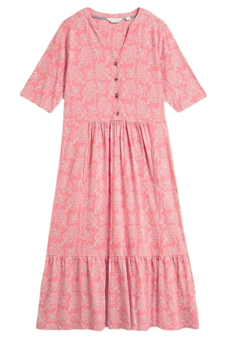 NAYA JERSEY MIDI DRESS PINK MULTI 1