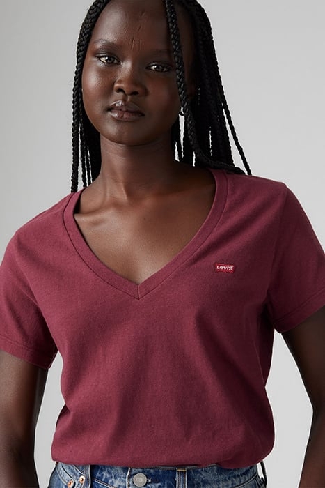 PERFECT SLUB VNECK BURGUNDY SLUB 3