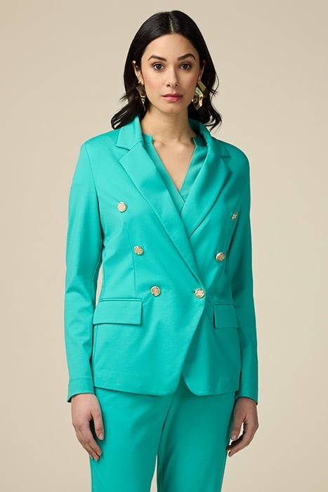DOUBLE-BREASTED JERSEY BLAZER GREEN 1