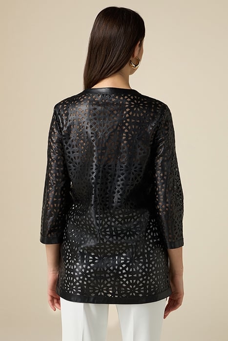 OPENWORK FABRIC PEA COAT BLACK 2