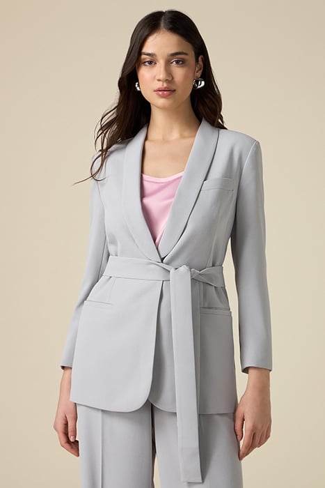 STRETCH CREPE FABRIC BLAZER GREY 1