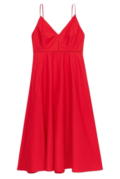LONG SUMMER POPLIN DRESS RED 3