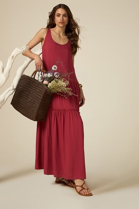 LONG VISCOSE DRESS RED 4