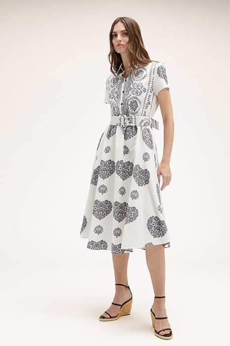 ETHNIC PATTERN CHEMISIER DRESS WHITE 4