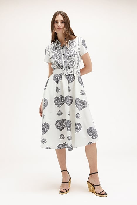 ETHNIC PATTERN CHEMISIER DRESS WHITE 1