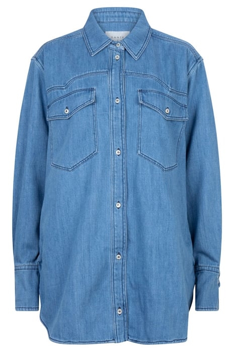 CLOVER DENIM TRUCKER SHIRT STONE BLUE 7