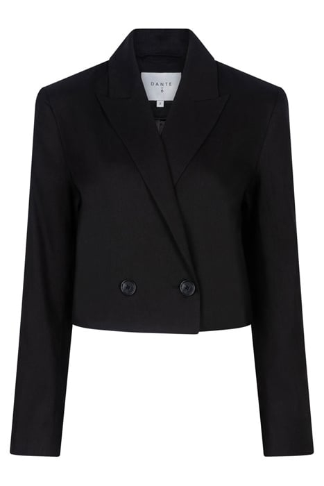 ACEDIA CROPPED LINEN BLAZER RAVEN 8