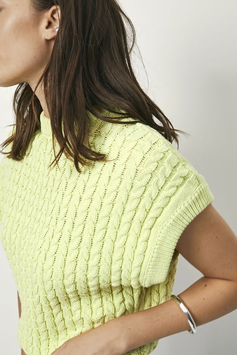 COBRA CABLE KNIT TOP BITTER LIME 6