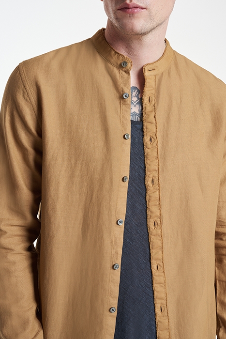 SLIM FIT BAND COLLAR BROWN SUGAR 3