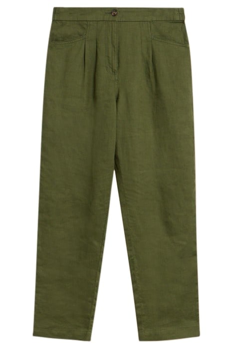 ROWENA LINEN TROUSER DARK GREEN 4