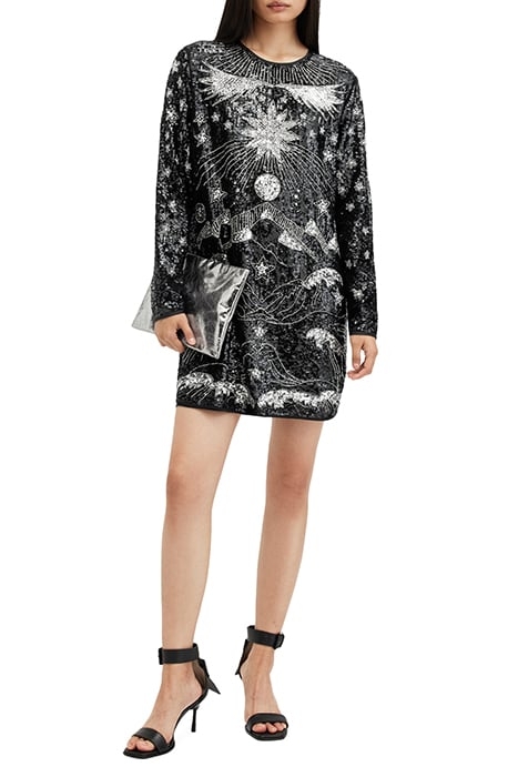 NOUSHKA EMB DRESS BLACK/SILVER 5