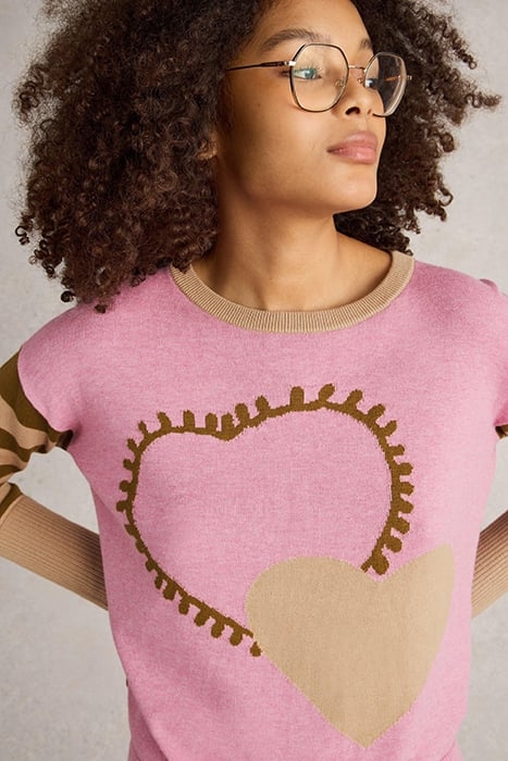 OLIVE HEART JUMPER PINK MULTI 5