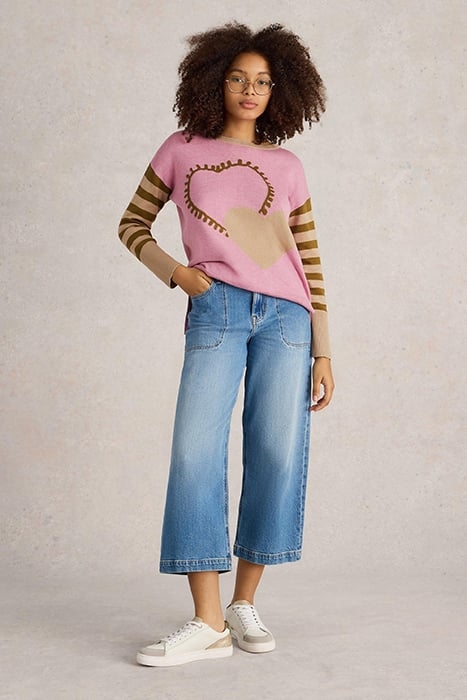 OLIVE HEART JUMPER PINK MULTI 1