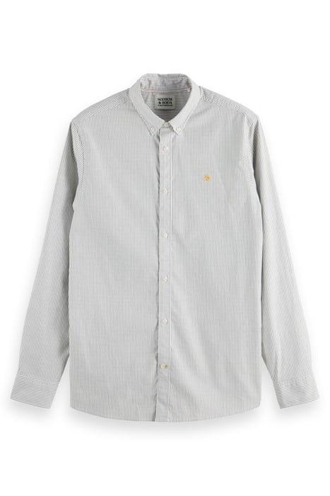 ESSENTIAL OXFORD STRIPE SHIRT ARMY / WHITE STRIPE 4