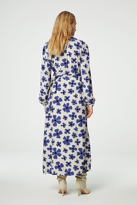 NIA DRESS CREAM WHITE/BLUE NIG 2