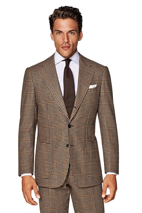 MID BROWN HOUNDSTOOTH TAILORED FIT HAVANA SUIT 3