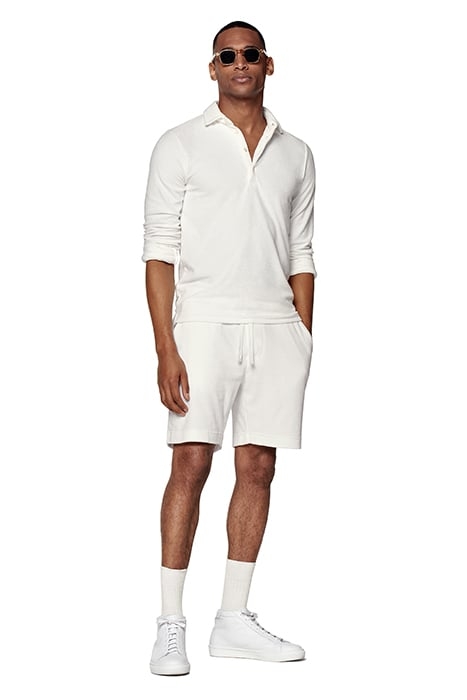 WHITE LONG SLEEVE TERRY POLO 5