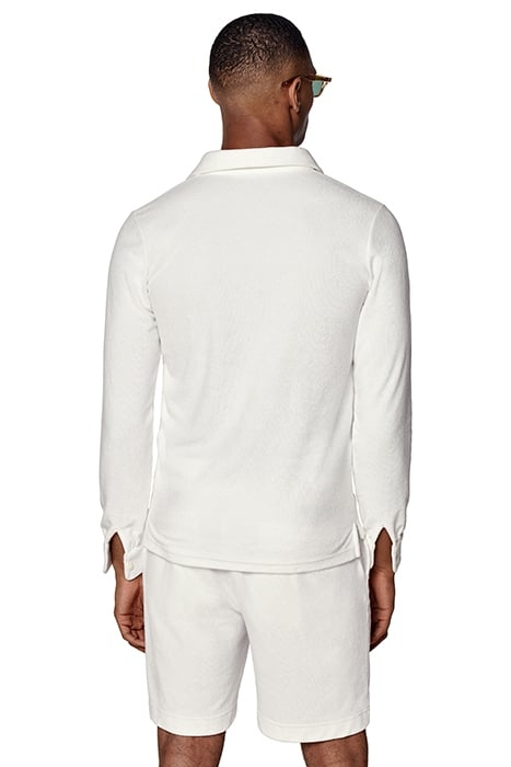 WHITE LONG SLEEVE TERRY POLO 2