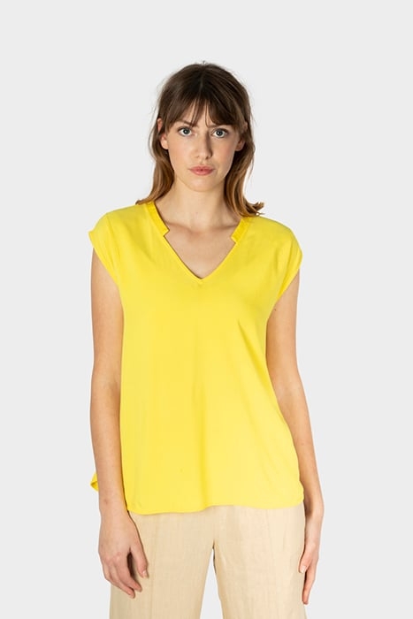 T-SHIRT CAP SLEEVES VIBRANT YELLOW 1
