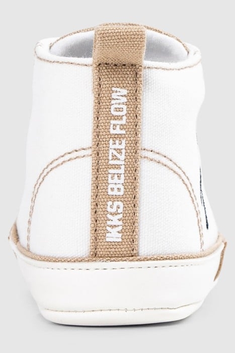 BABY BOYS’ OFF-WHITE AND BEIGE CANVAS TRAINERS 4