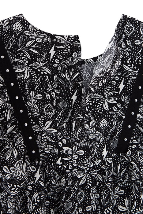 GIRLS' BLACK LENZING™ ECOVERO™ ROCK JUNGLE PRINT BLOUSE 5