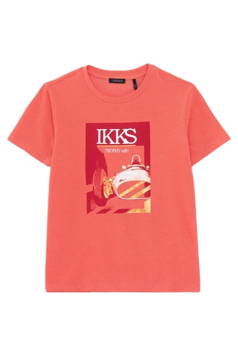 BOYS’ RED T-SHIRT WITH VINTAGE CAR IMAGE 1