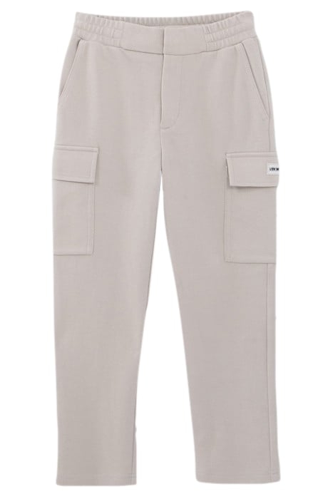 BOYS’ GREY STRIPED KNIT CARGO TROUSERS 1