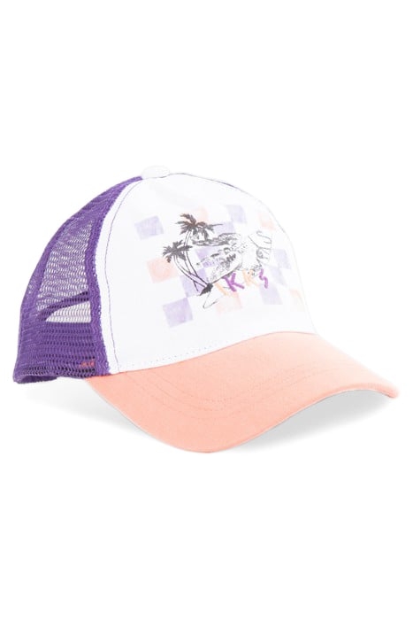 BOYS’ ORANGE, WHITE, PURPLE CAP WITH CROCODILE 1