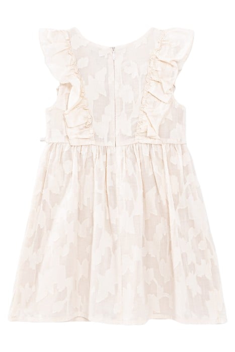 GIRLS’ ECRU DRESS WITH EMBROIDERY AND FLOWER JACQUARD 2
