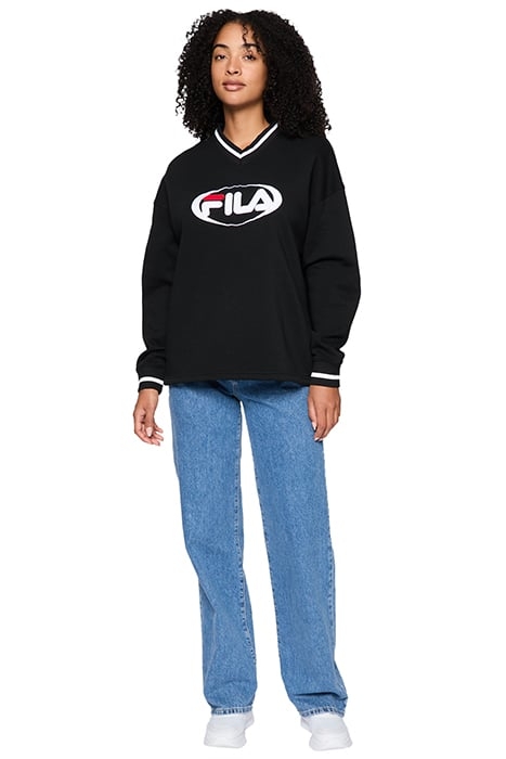 LANGERMA OVERSIZED V-NECK SWEAT SHIRT BLACK 3