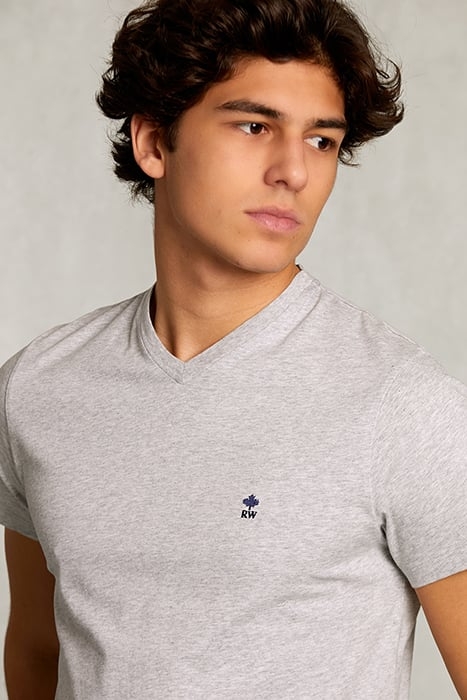 SLIM FIT V-NECK T-SHIRT GREY 4