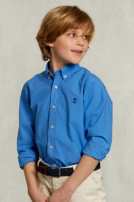 CUSTOM FIT POPLIN SHIRT AZURE BLUE 1