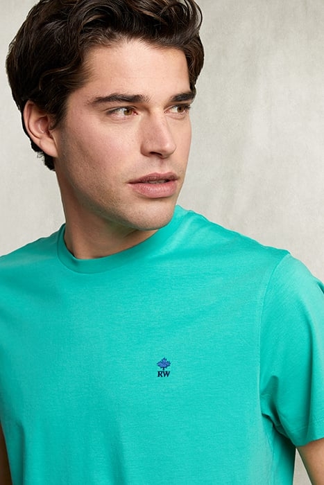 CUSTOM FIT PIMA COTTON CREW NECK T-SHIRT KIWI GREEN 3