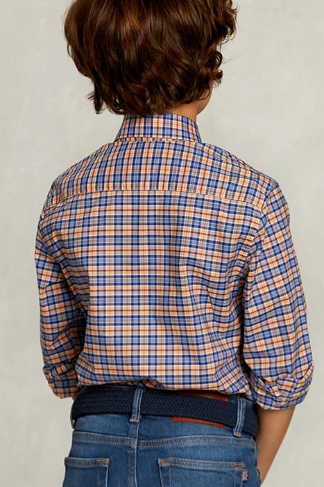 CUSTOM FIT CHECKED SHIRT BLUE/ORANGE YELLOW 2