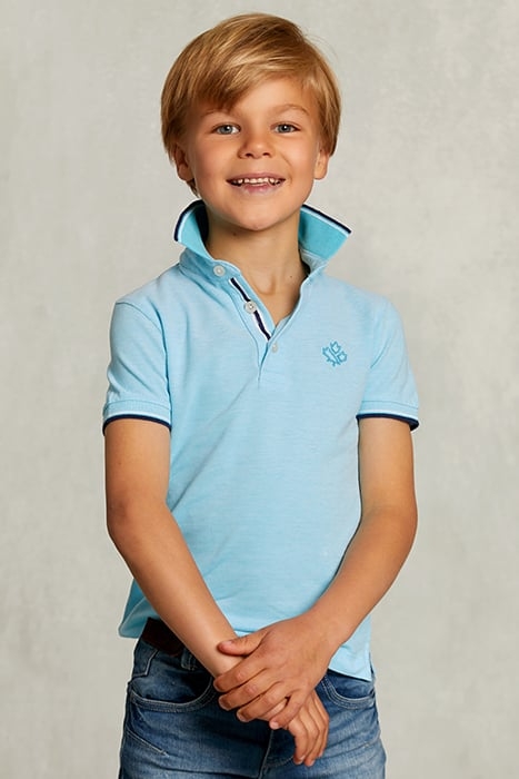 CUSTOM FIT COTTON POLO BORA BORA BLUE 1