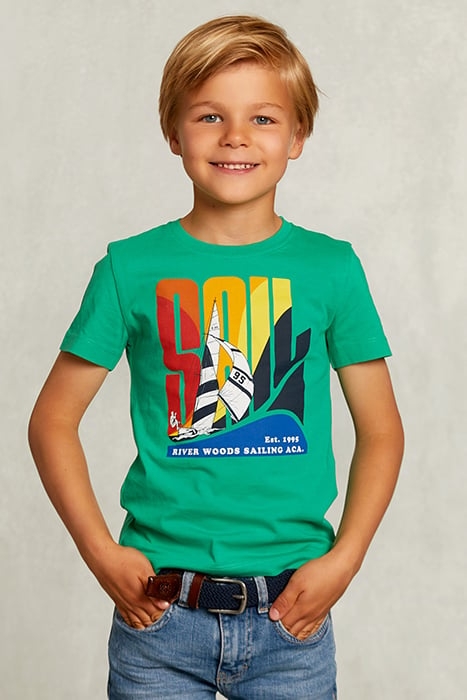 NORMAL FIT BASIC T-SHIRT IN PAPAYA GREEN 1