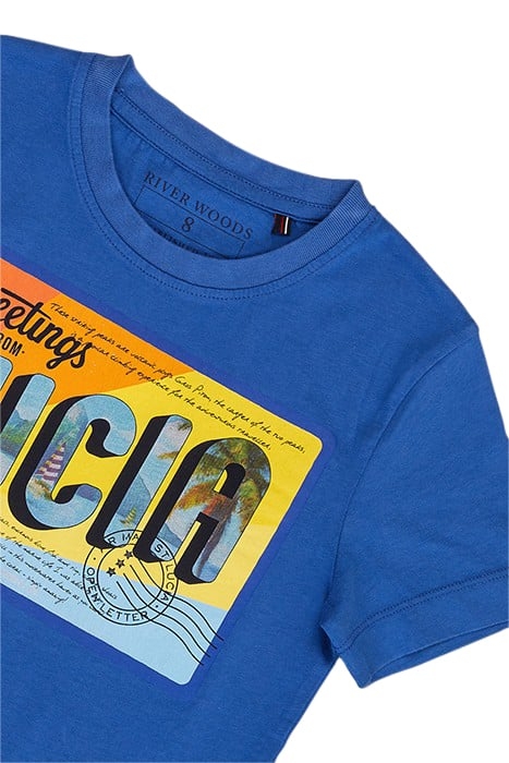 NORMAL FIT BASIC T-SHIRT IN CARIBBEAN BLUE BLUE 3