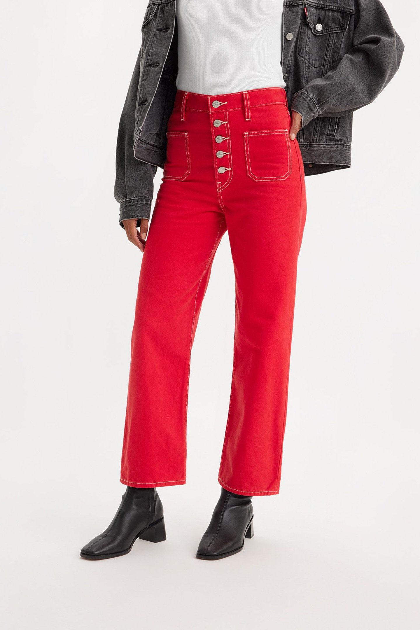 RIBCAGE STRAIGHT PATCH POCKET JEANS 1