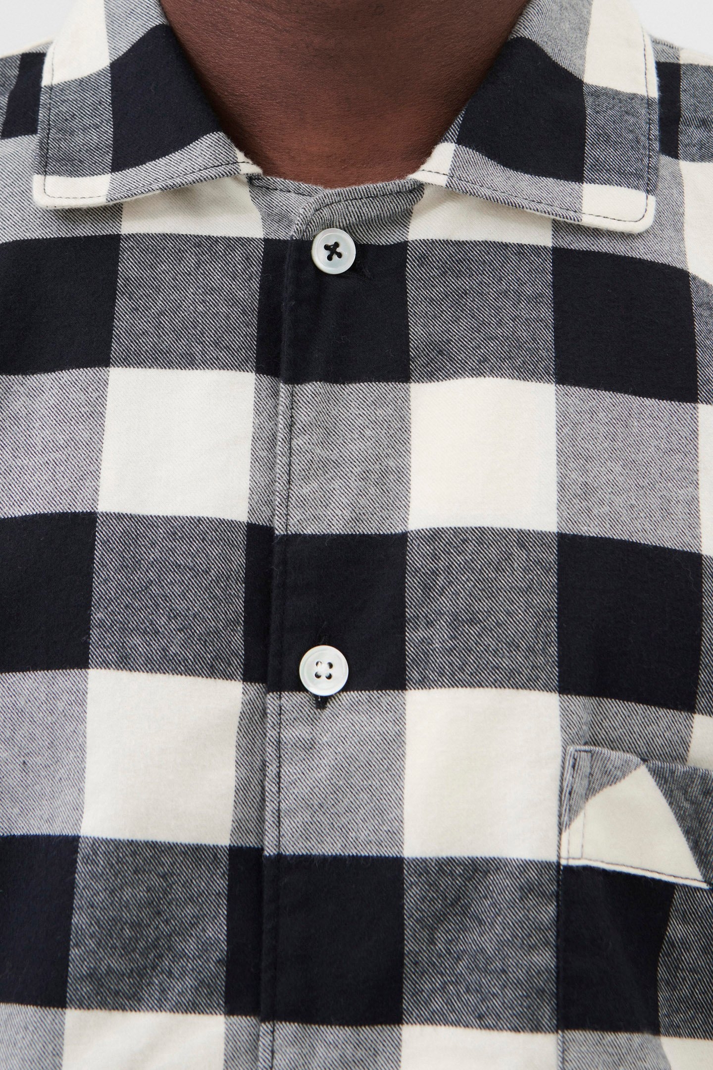 UNISEX FLANNEL, PYJAMAS SHIRT BLACK GINGHAM 2