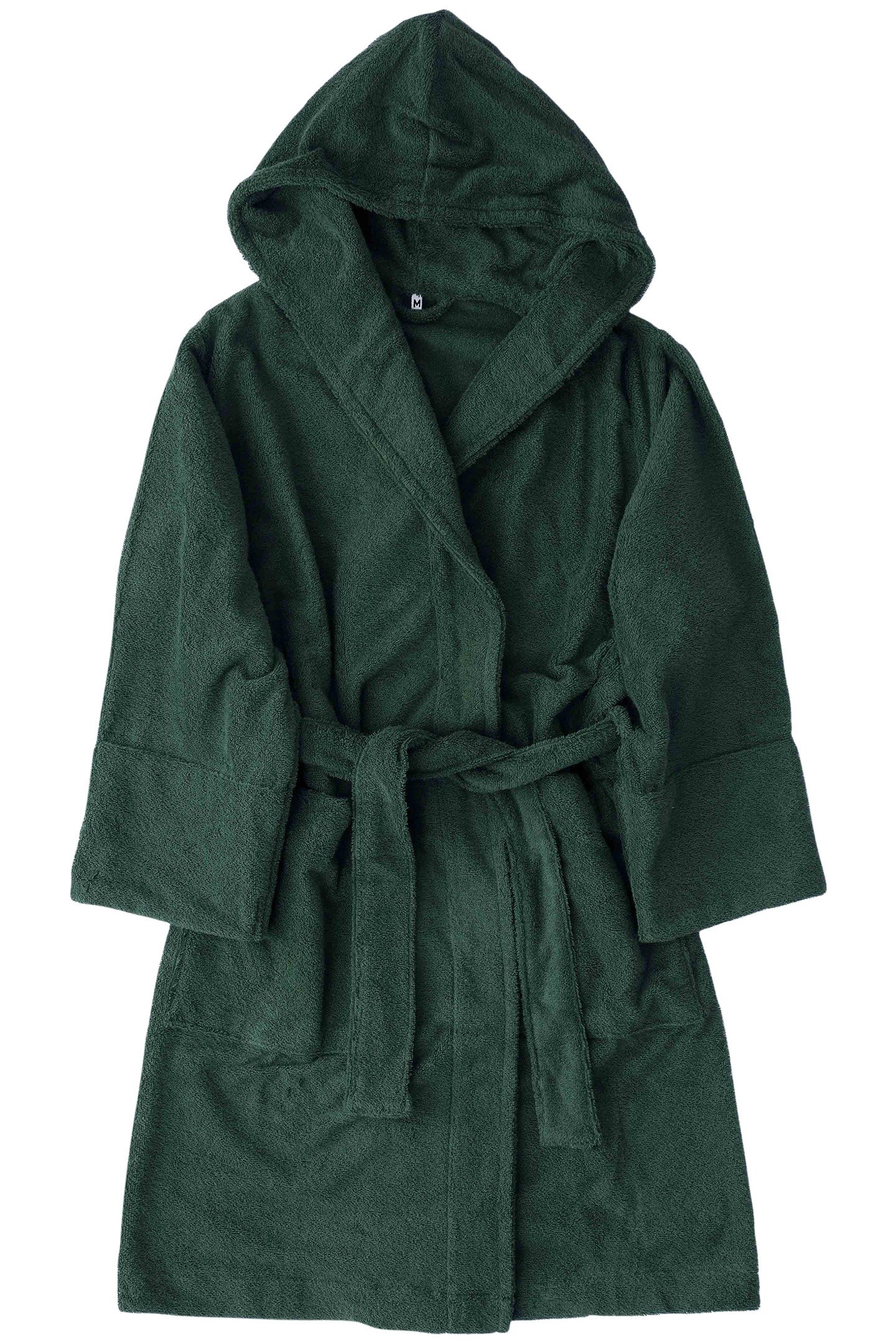 UNISEX HOODED BATHROBE FOREST GREEN 1