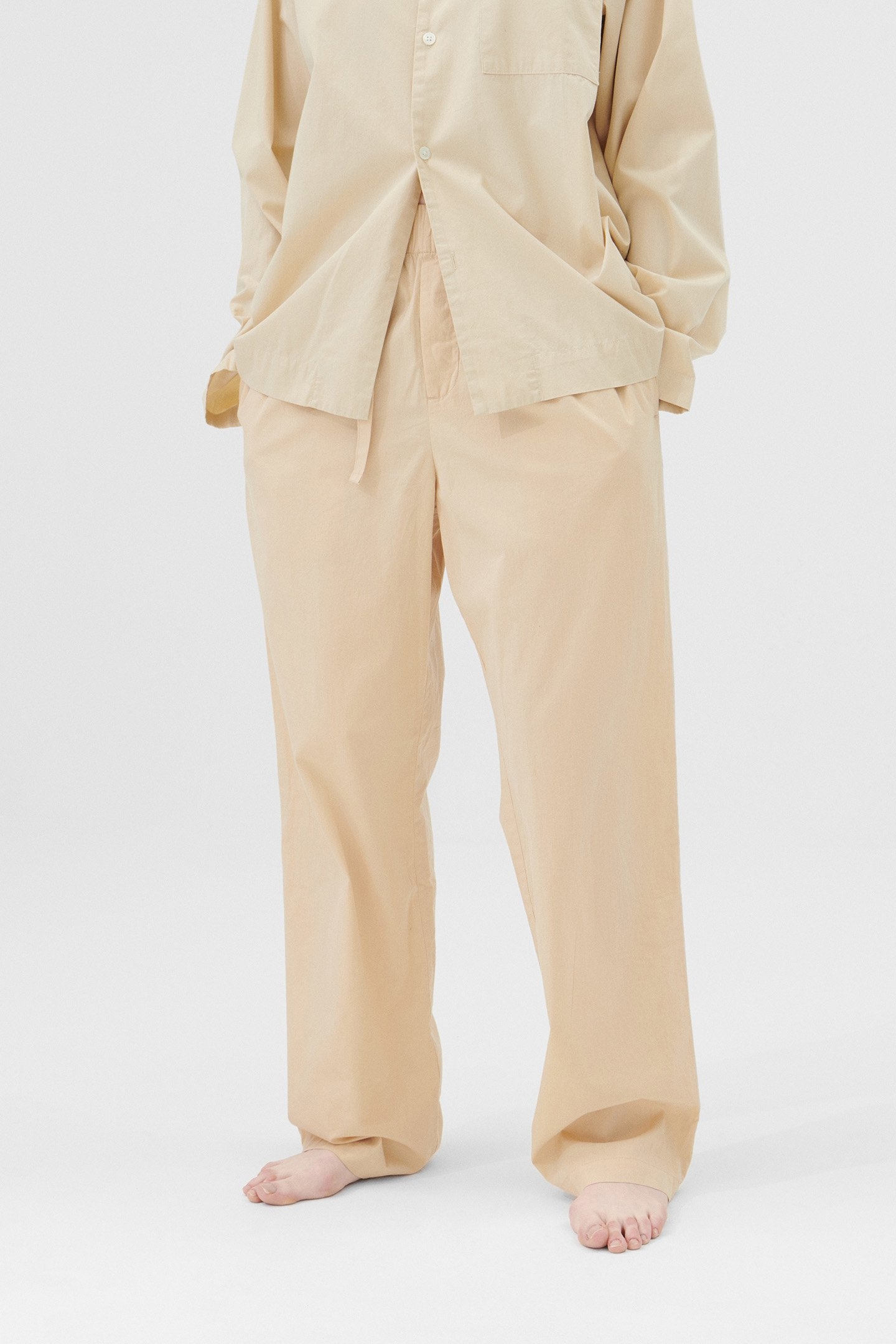 UNISEX POPLIN, PYJAMAS PANTS KHAKI 1
