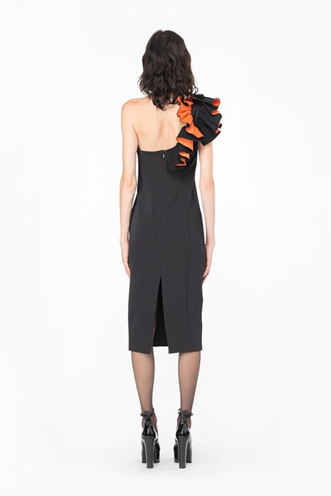 CUVETTE DRESS BLACK/ORANGE 2