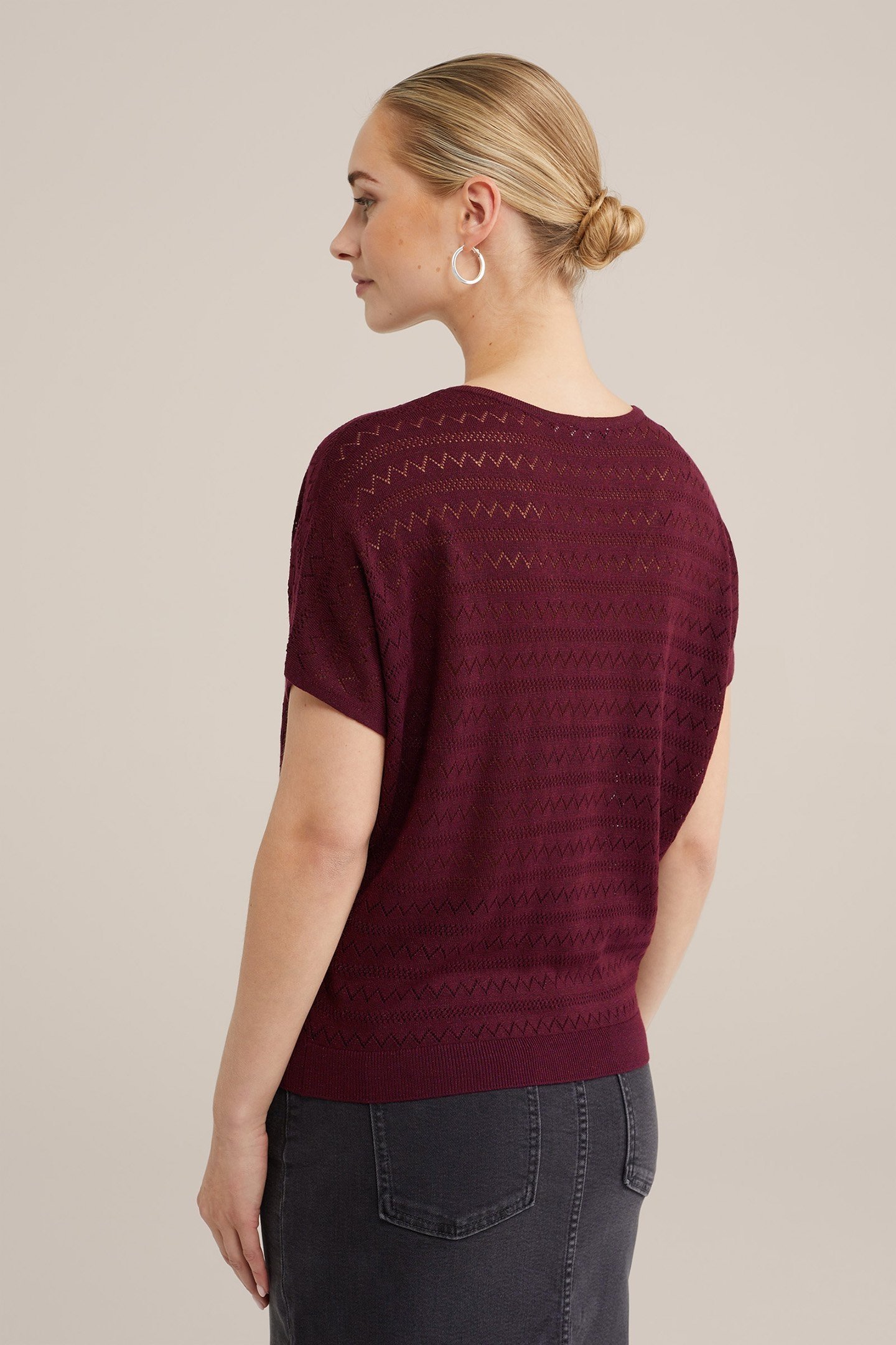 KNITTED PULLOVER BURGUNDY RED 2