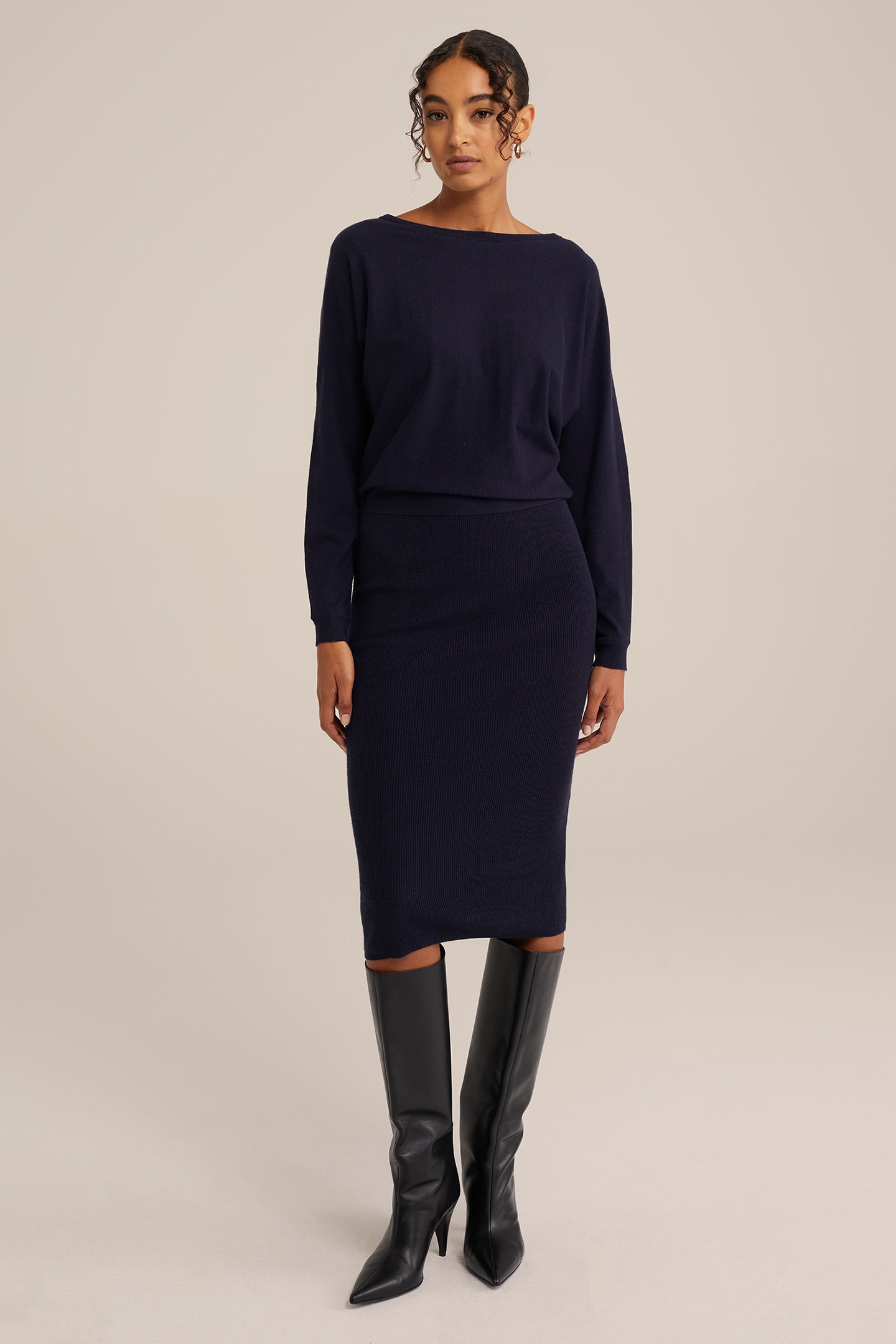 DRESS MID LENGTH NAVY BLUE 2