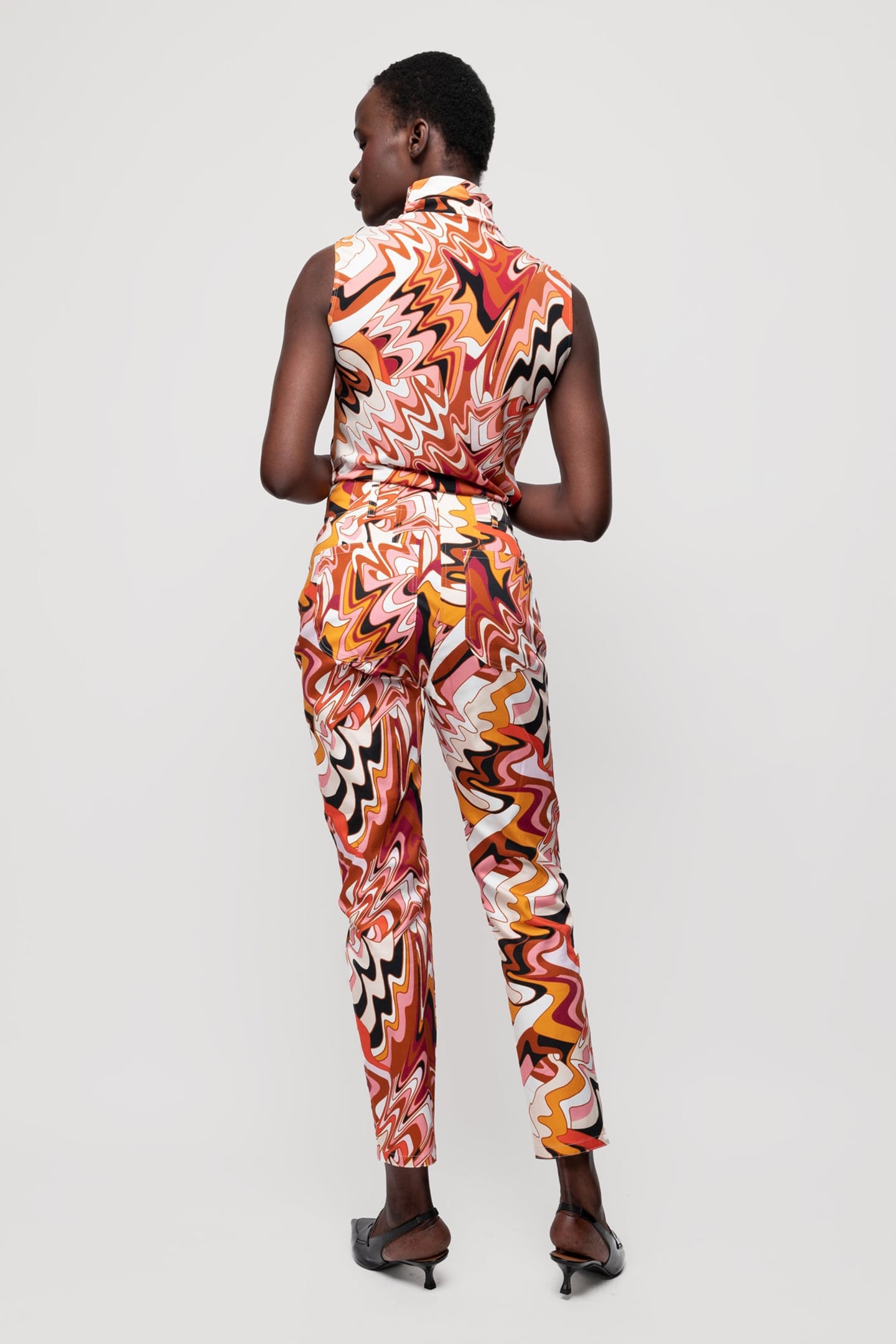 TOP SWIRL SLEEVELESS LEATHER BROWN/LIGHT PINK 2