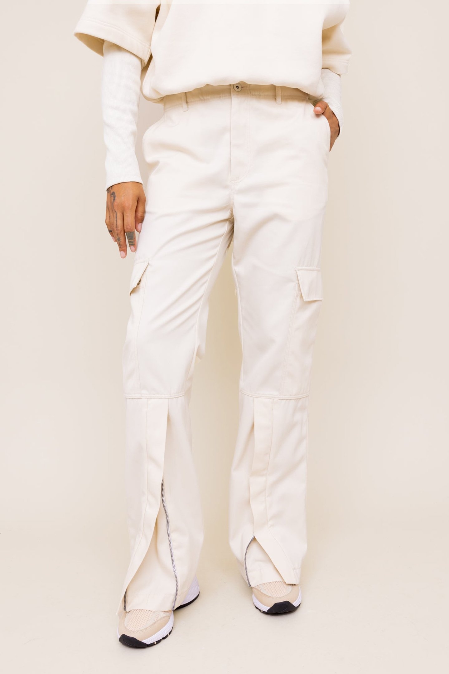 TWILL UTILITY ZIPPED PANT TURTLEDOVE 1